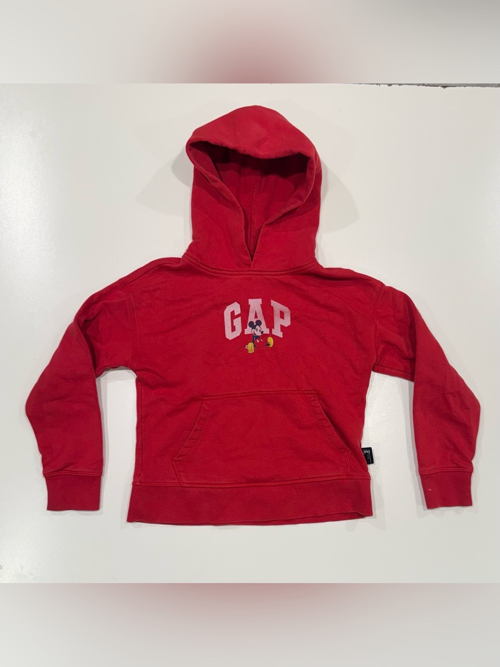 GAP Kids Red Hooded Sweatshirt Size Medium Youth With Mickey Graphic Print